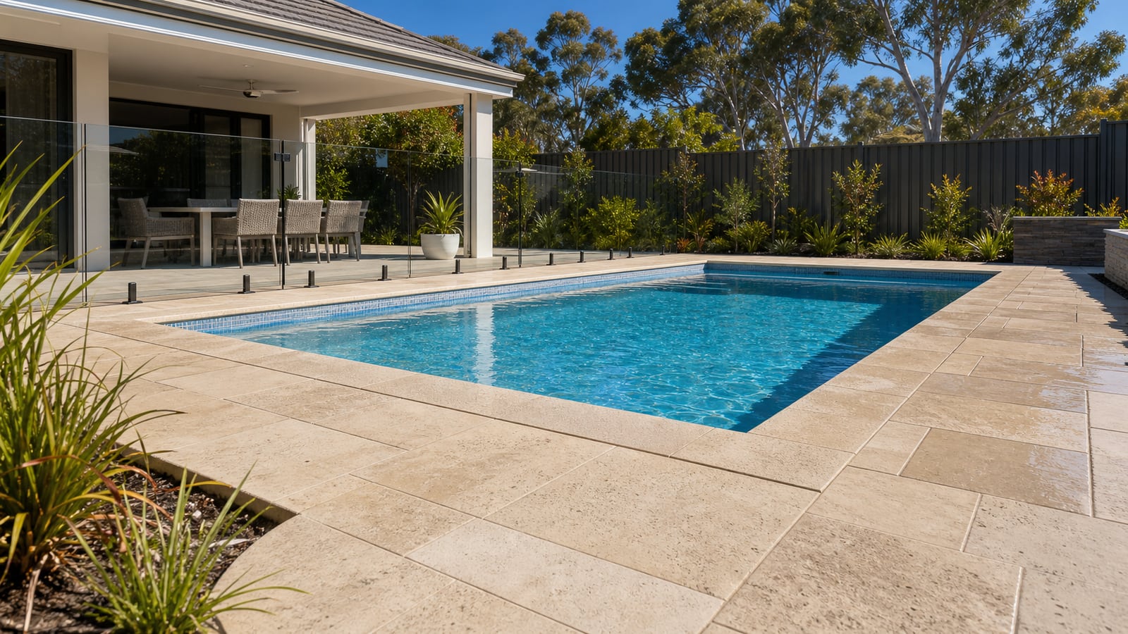 Pool paver style outdoor surface beside a Perth entertaining area