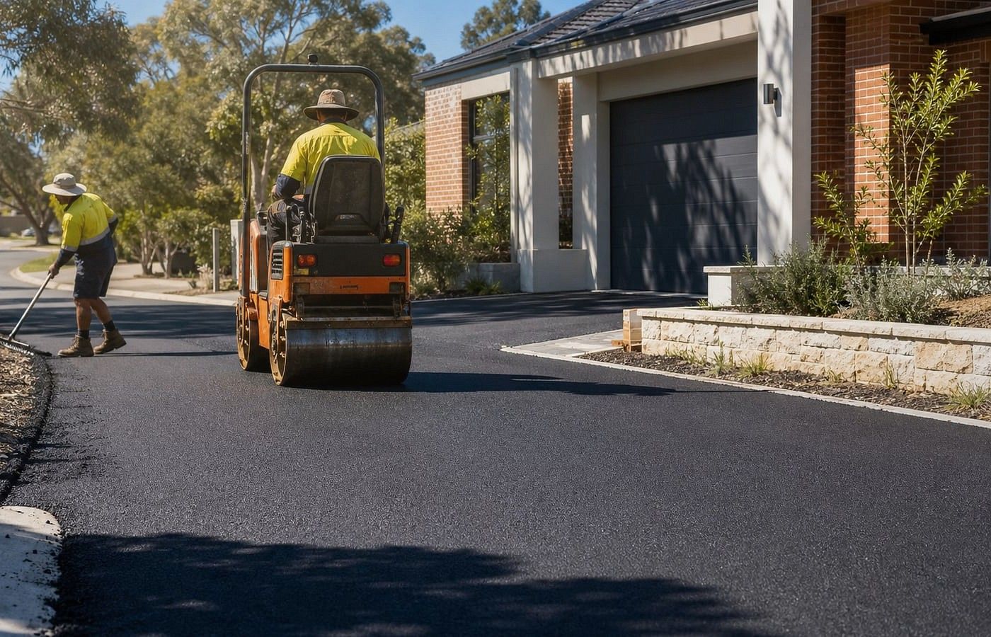 Asphalt Driveways construction process visual for a Perth project