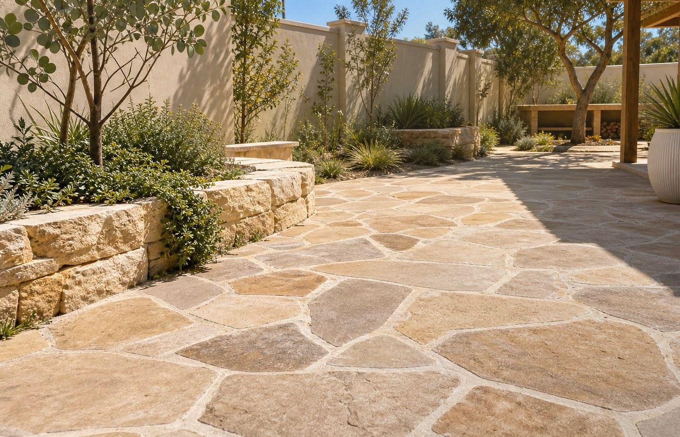 Close-up benefits visual for Crazy Pavers in Perth