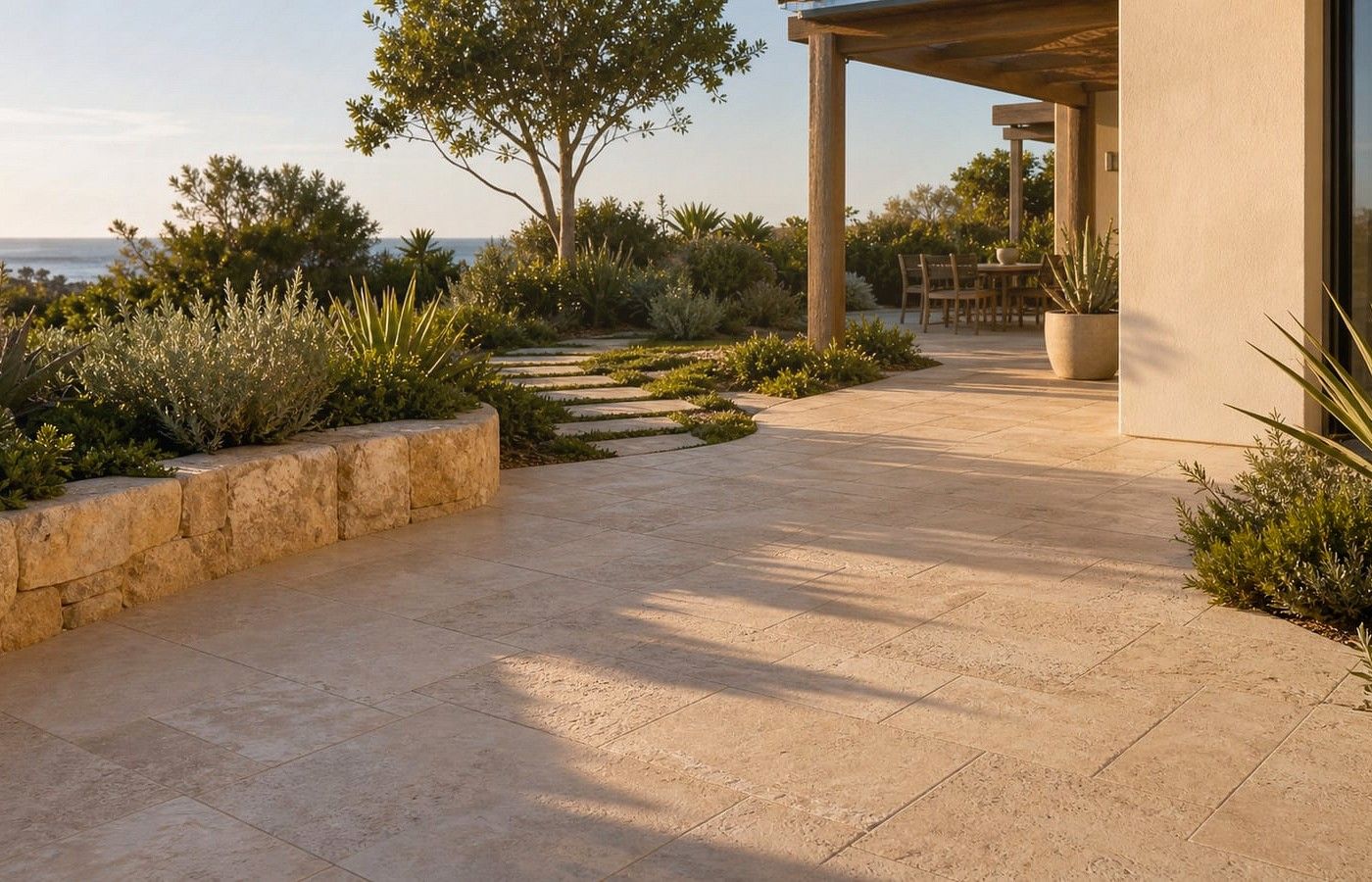 Granite Pavers application area for a Perth property