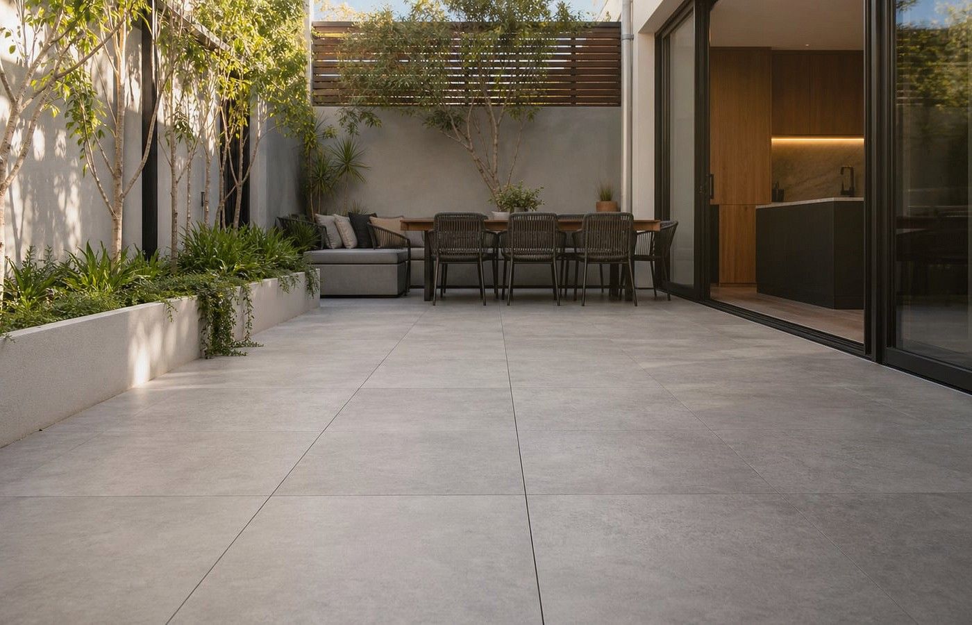 Limestone Pavers application area for a Perth property