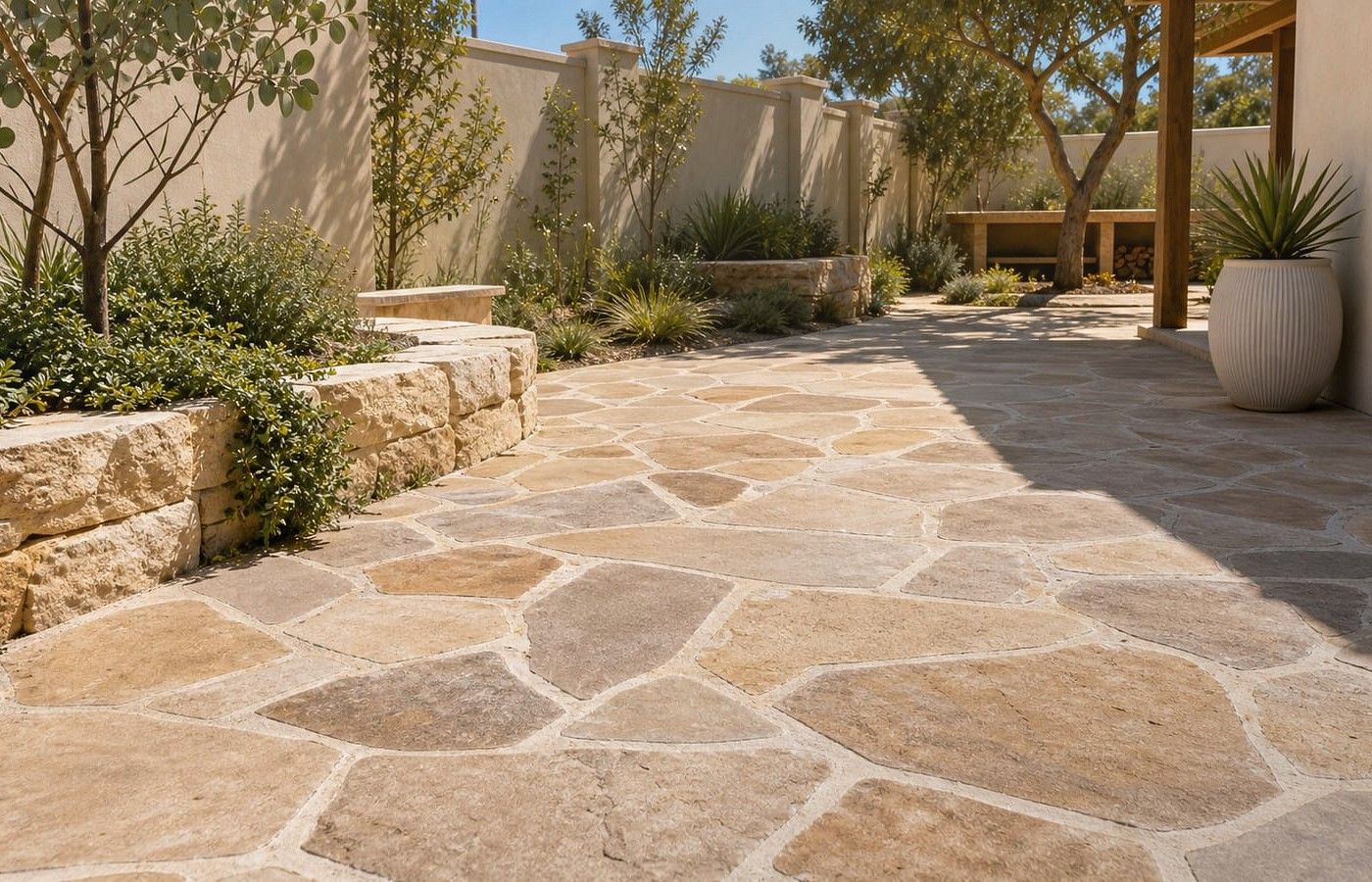 Limestone Pavers maintenance and outdoor cleaning detail in Perth