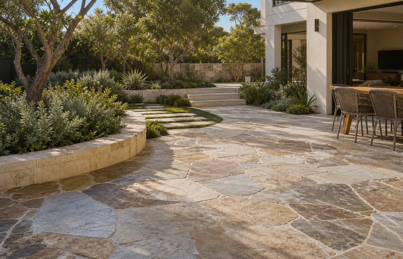 Close-up benefits visual for Natural Stone Pavers in Perth