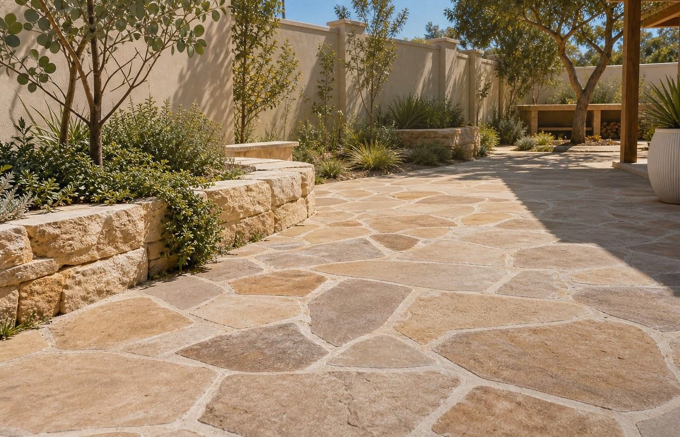 Permeable Pavers application area for a Perth property