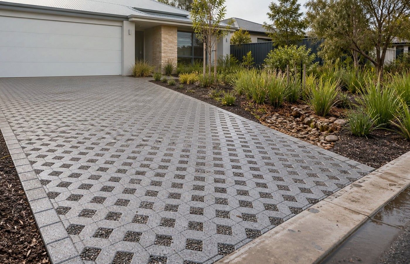 Porcelain Pavers application area for a Perth property