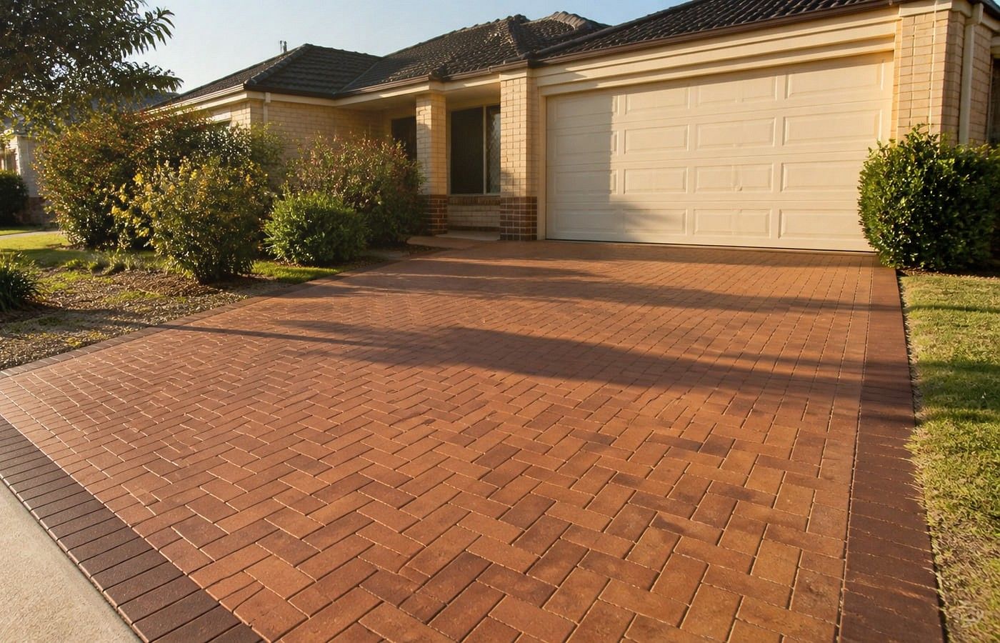 Stone Pavers application area for a Perth property