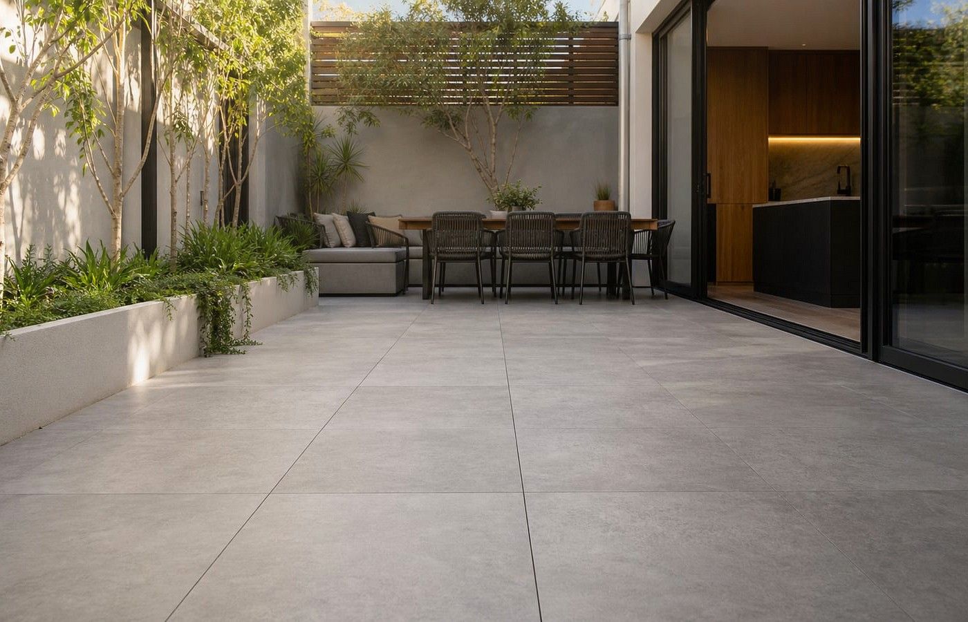 Travertine Pavers maintenance and outdoor cleaning detail in Perth